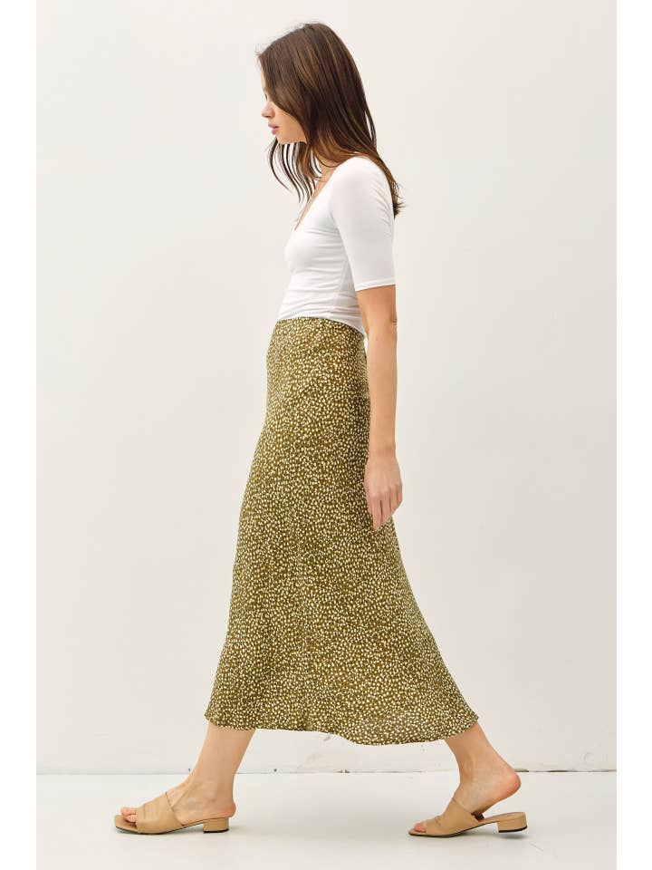 Be Cool - Wholesale Skirt - Women's - FLORAL PRINTED MIDI SKIRT