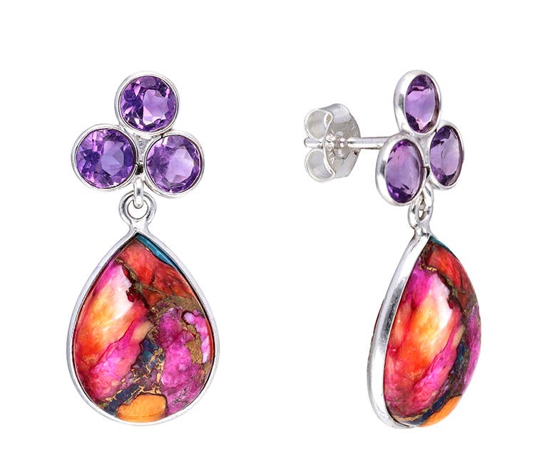 Tiramisu - Wholesale Dangle Earrings - Oyster Mohave Turquoise 925 Sterling Silver Dangle Earrings1