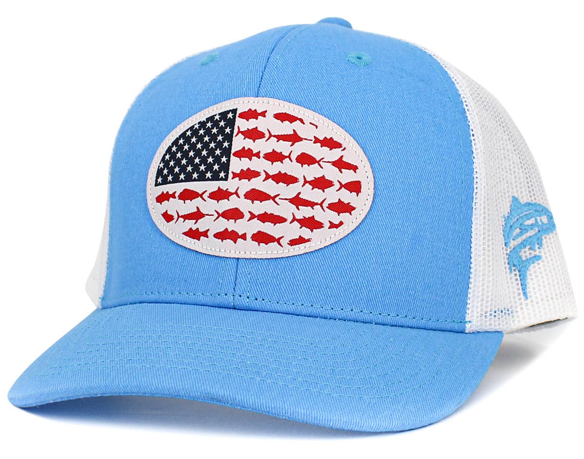KBETHOS – wholesale Trucker hat – Unisex – USA Fish Flag Mesh Back Ballcap20