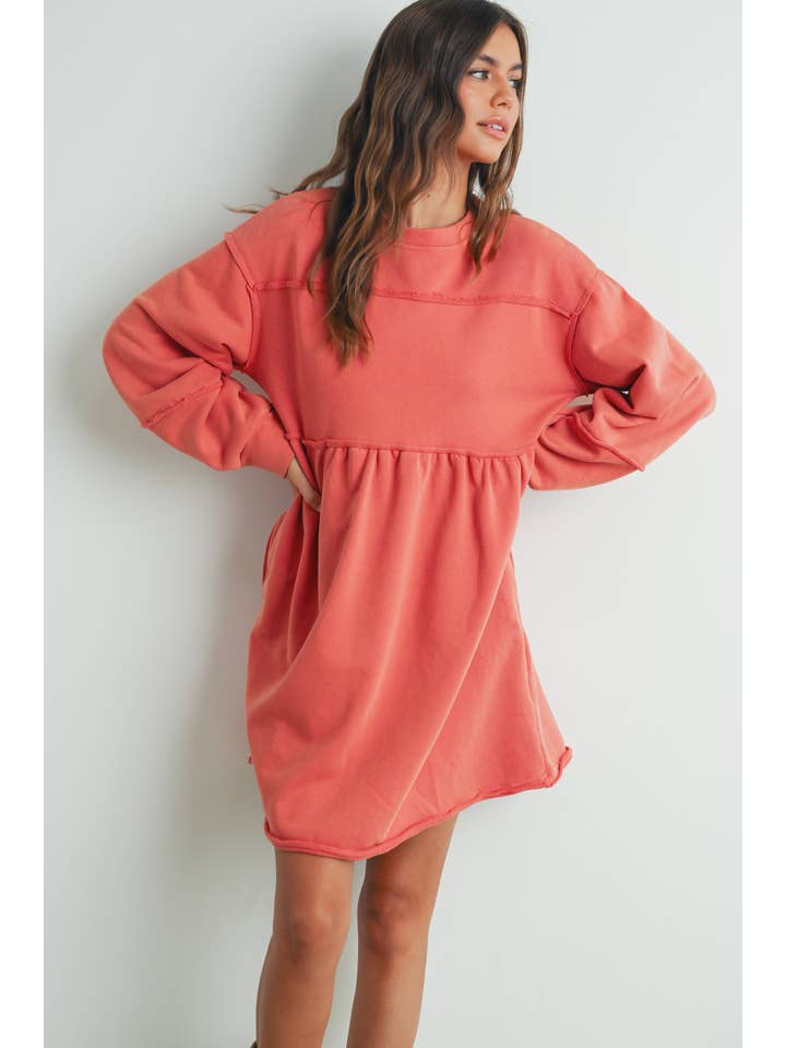 BUTTERMELON – wholesale Dress – Women's – Fall Full Sleeve Winter Mini Dress - BMD750724