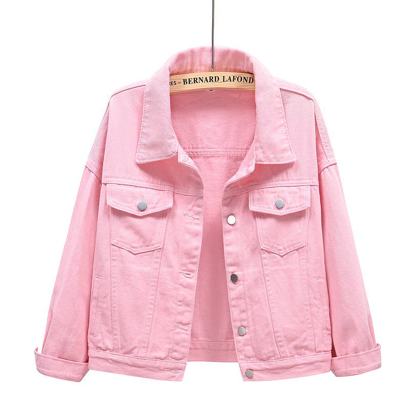 Lily Clothing - Wholesale Denim Jacket - Women's - Solid color slim cropped denim jacket casual jacket15
