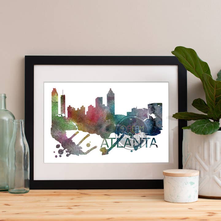 Atlanta Aquarell Skyline, Atlanta Skyline, Atlanta Art, Atlanta Poster, Atlanta-Druck, Atlanta Art, Atlanta-Karte, Atlanta-Karte, Atlanta-Wandkunst, Georgia WCS9 für den Großhandel von DreamMachine Prints