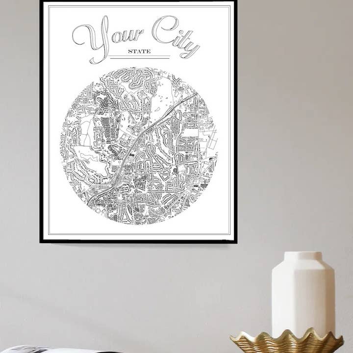Vintage Style Map Art of Your City! for wholesale by Map of Home