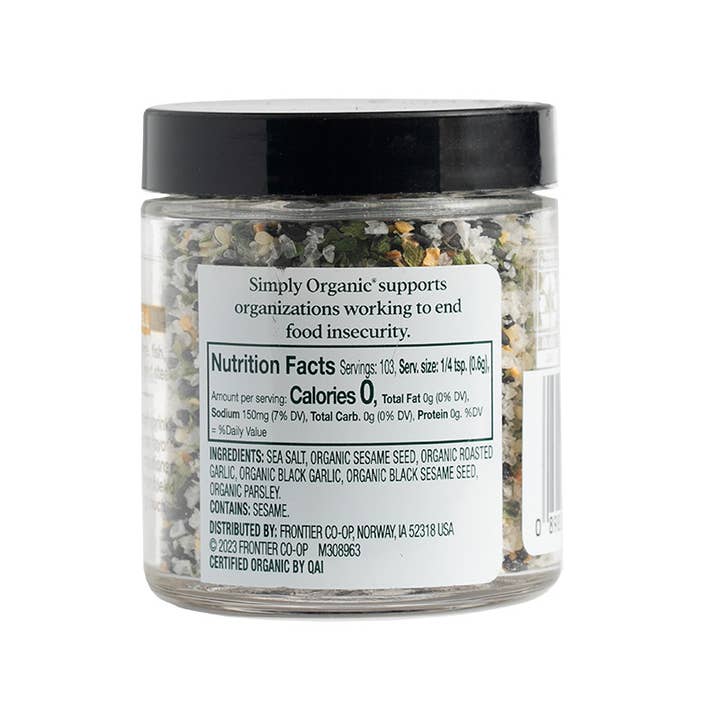 Simply Organic - Wholesale Salt - Simply Organic Black Garlic Finishing Salt, Organic