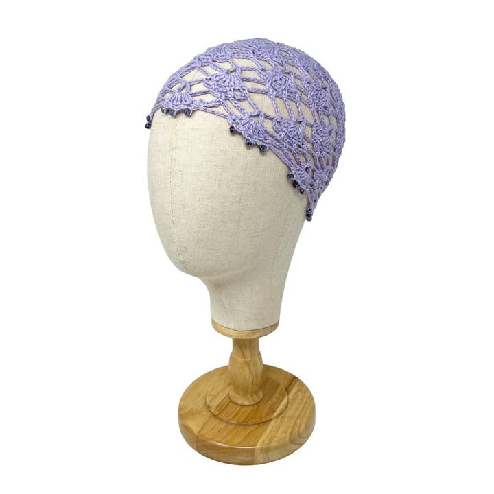 Tétè Accessories - Wholesale Beanie - Women's - Cappello a cuffia all'uncinetto in lana lilla con cristalli2