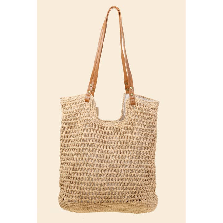 Straw Braided Rectangle Tote Bag for wholesale by Anarchy Street