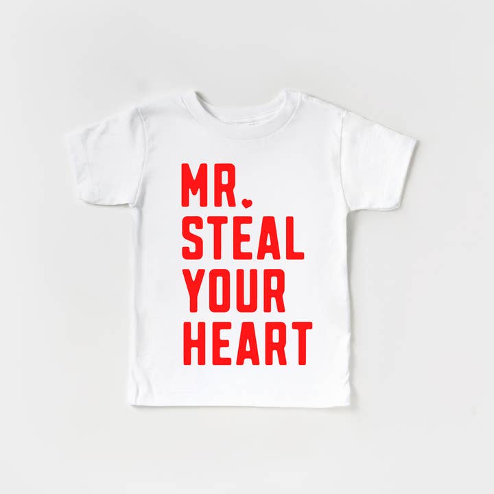 Benny & Ray Apparel - Wholesale Screen Printed T-Shirt - Kids - Mr Steal Your Heart Valentines Day Shirt Toddler and Youth
