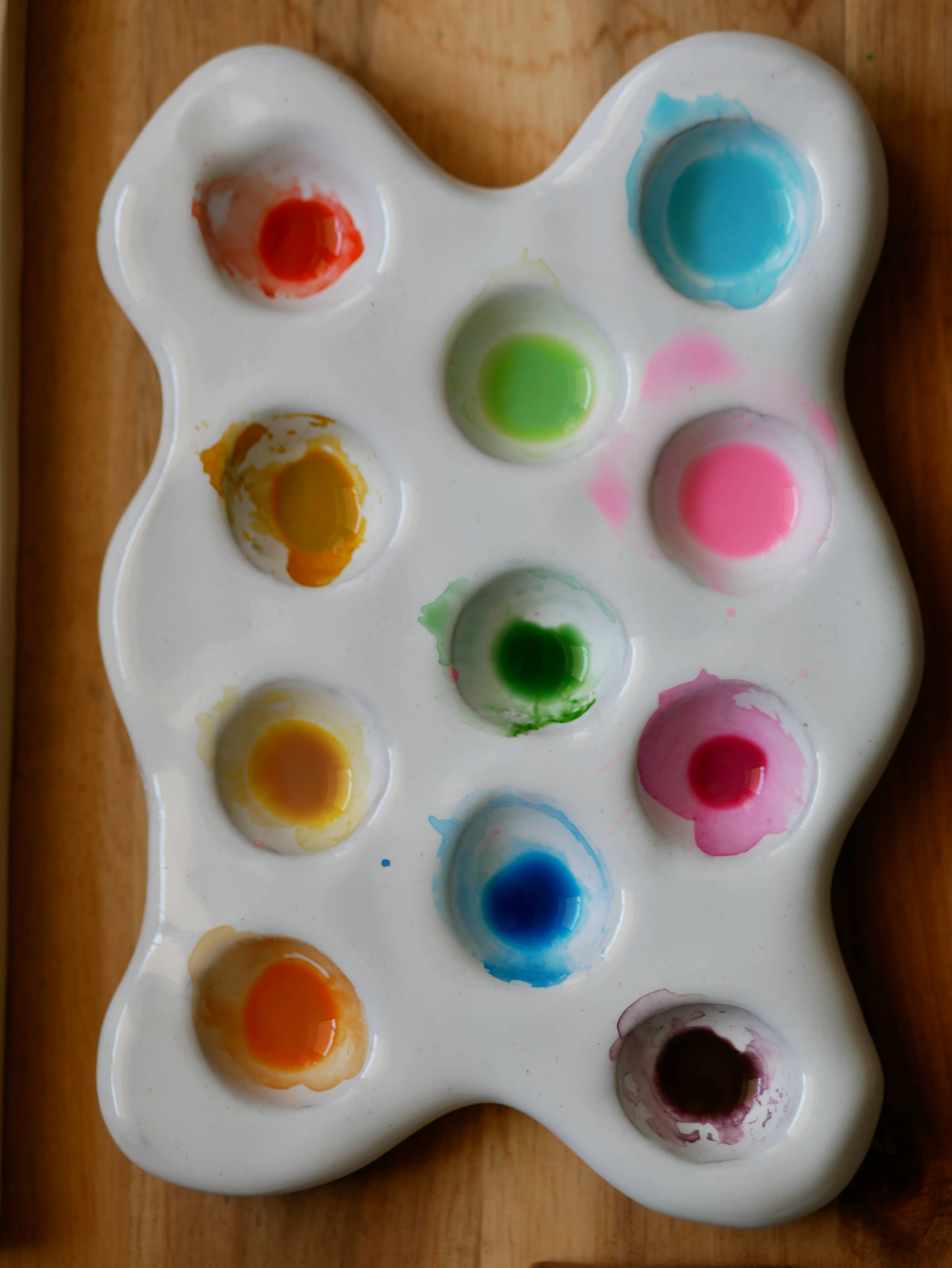Busy Hands Studio - Wholesale Palette/Mixing Tray - SPLAT Ceramic Artist Paint Palette - Handmade Art Supplies1