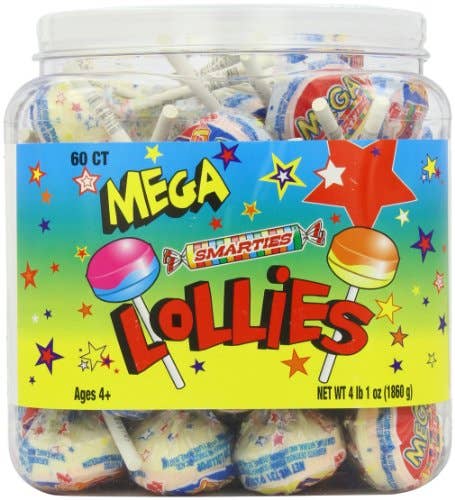 Shop The King - Wholesale Lollipop - Smarties Mega Double 60 Per Jar0