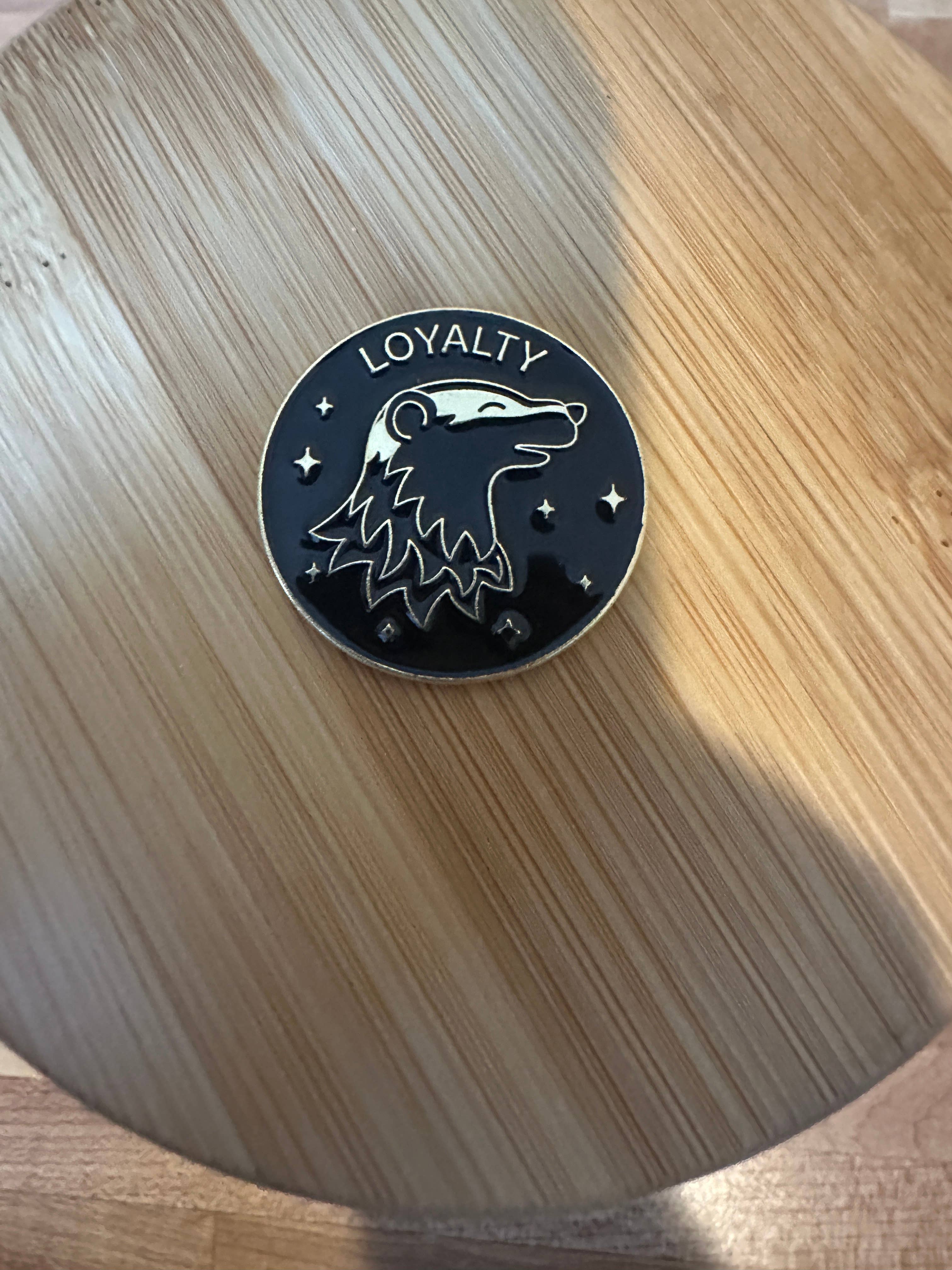 Scribble & Scroll - Wholesale Lapel Pin/Button - Hufflepuff House Pin - Yellow Badger - Harry Potter