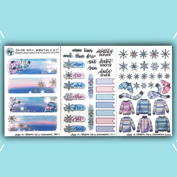 Snow Day Monthly Kit for wholesale by Planning With Kay