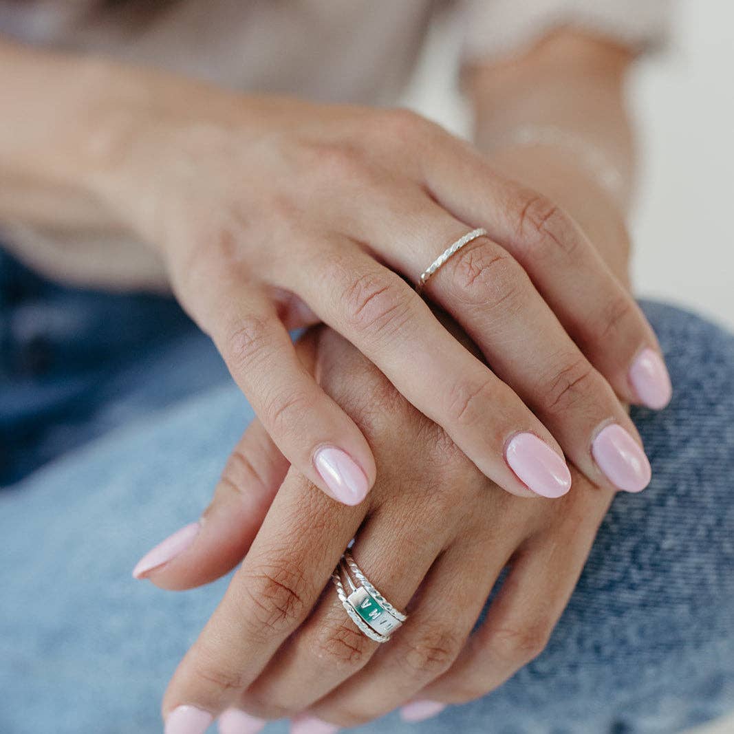 Barberry & Lace Handmade Jewelry - Wholesale Band/Stacked Ring - Baguette Twisted Stacking Ring5
