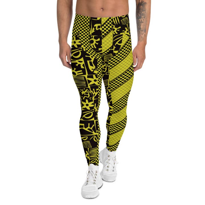 Herren-Leggings, Pro Wrestling Tights, Gelb für den Großhandel von BillingtonPix