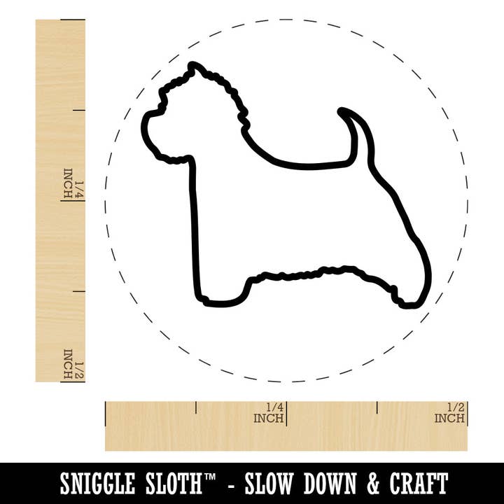 Sniggle Sloth - Wholesale Rubber/Decorative Stamp - Westie West Highland White Terrier Dog Outline Rubber Stamp for Stamping Crafting Planners