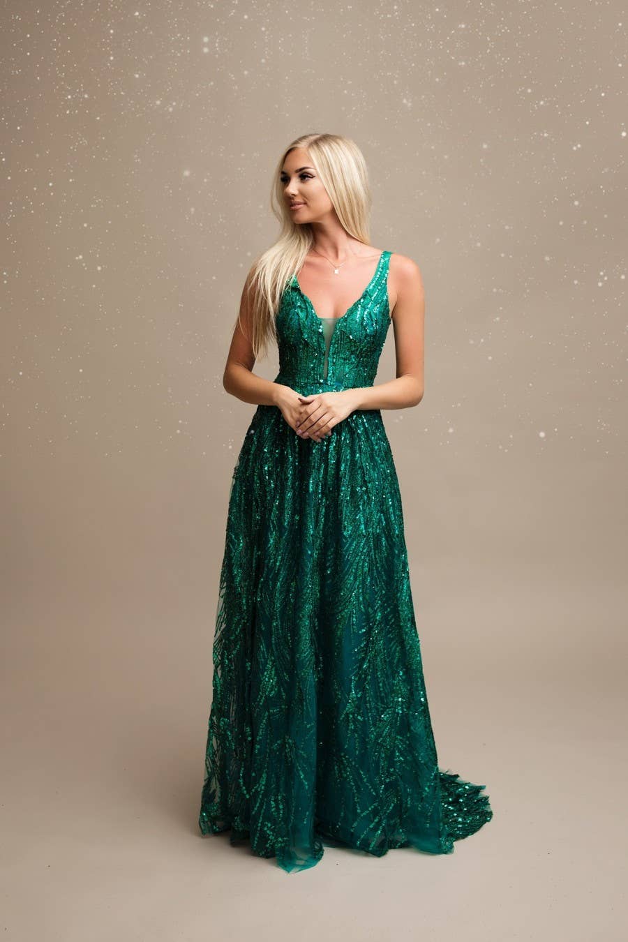 Eva & Lola - Epsilonn - Wholesale Formele jurk - Dames - HM2235 - Mouwloze maxi-jurk met pailletten0