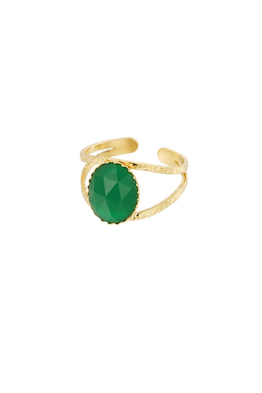 Sansira Jewelry - Wholesale Cocktail/Statement Ring - Gold Plated Natural Stone Ring