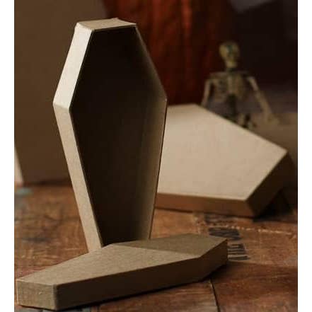 Factory Direct Craft – wholesale Decorative box – Halloween Paper Mache Coffin Casket Box - 6-1/2" x 2-7/8" 1