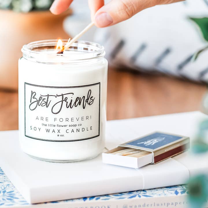 Best Friends are Forever - 8oz Candle for wholesale by The Little Flower Soap Co