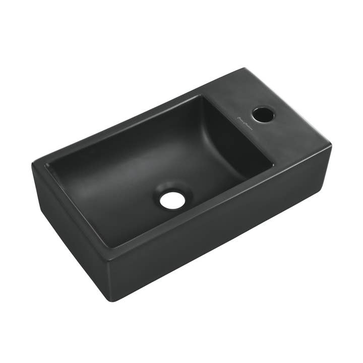 18 inch Ceramic Vanity Sink Top in Matte Black for wholesale by Swiss Madison