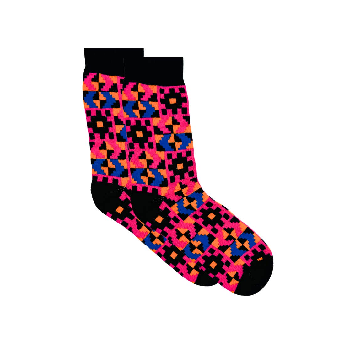 Afropop – wholesale Socks – Unisex – Kente Winter Socks Black