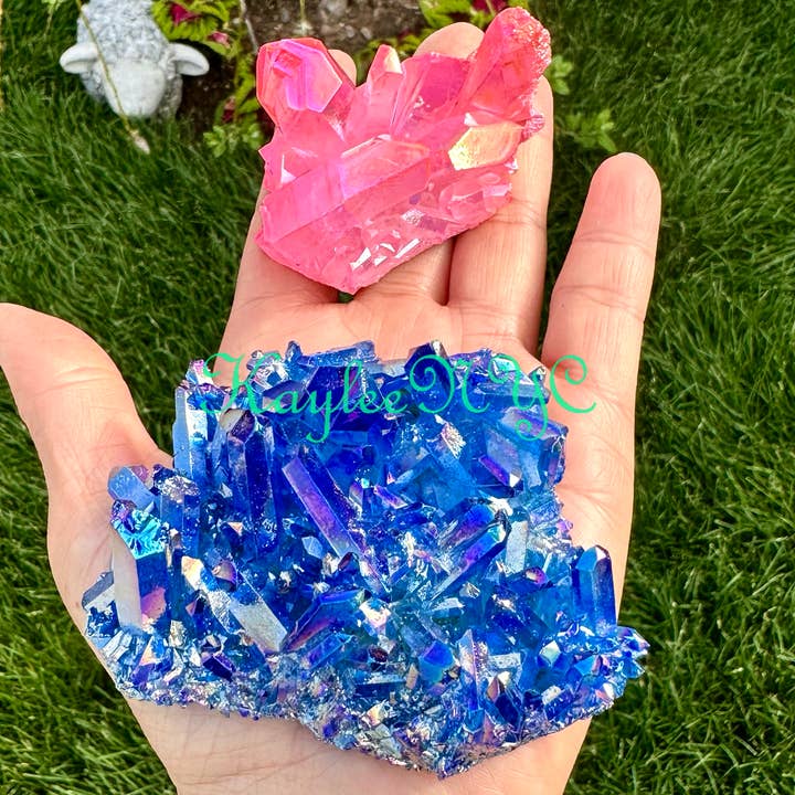 KayleeNYC - Wholesale Spiritual Stone/Crystal - 6-7 PCs Mix Aura Lemurian Quartz Cluster Crystal5