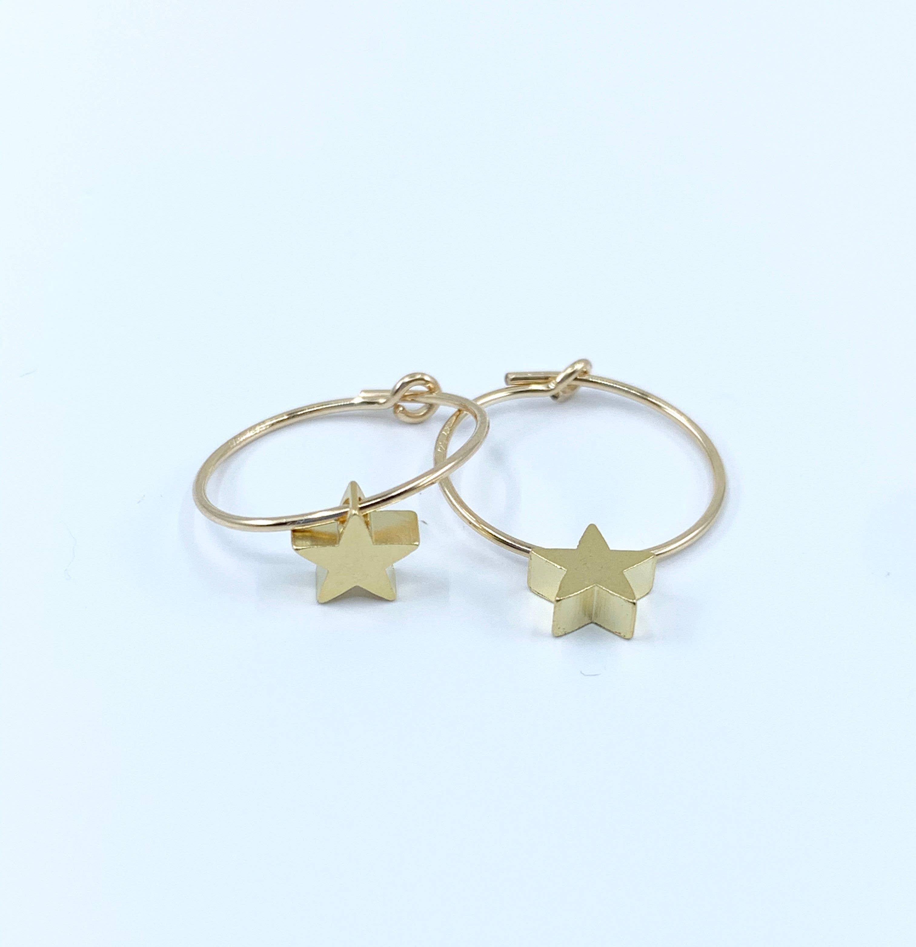 BMR - Wholesale Dangle Earrings - Small Gold Hoop With Assorted Tiny Charms19