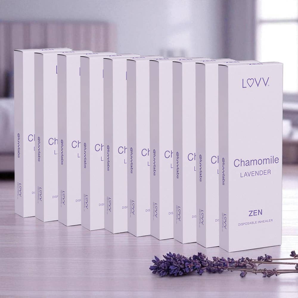 LUVV Labs - Wholesale Aromatherapy Inhaler - 10 LUVV ZEN Chamomile Infused Lavender Flavored Inhealers2