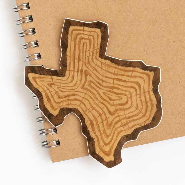 Texas Wood Slice Sticker for wholesale by ROBNKO