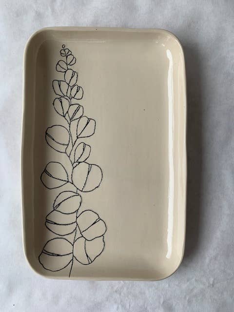 Bandeja (redondeada): eucalipto para venta al por mayor de CSF Ceramics