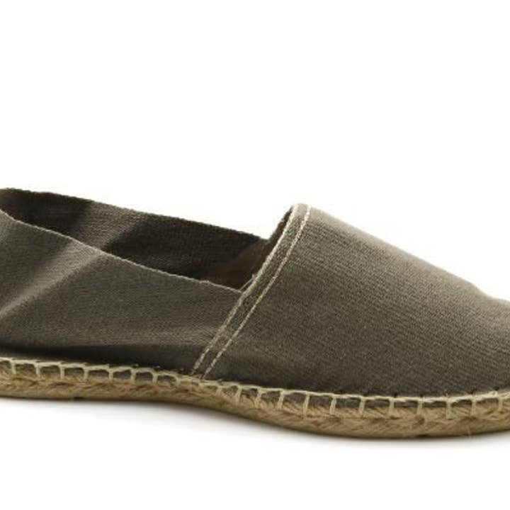 Khaki plain basque espadrilles for wholesale by Maison Joseph