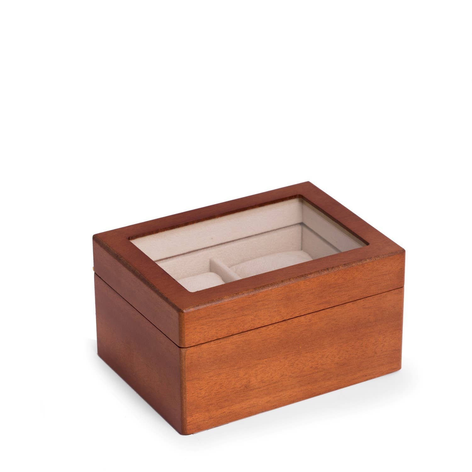 BeyBerk International - Wholesale Jewelry Box/Organizer - Watch Case - Brown Wood for 2 Watches2