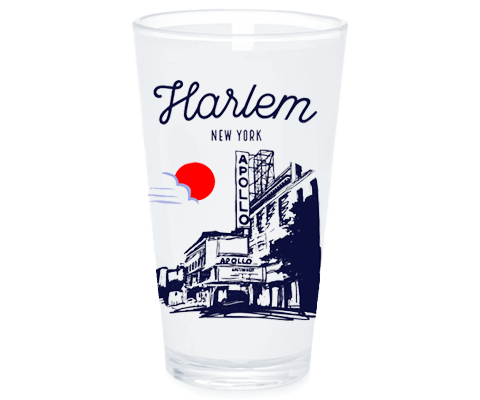 Happy Place by Lola Star - Wholesale Drinking Glass/Cup - Harlem Manhattan Sketch Pint Glass0