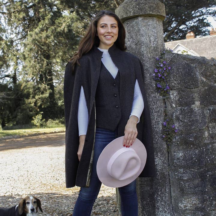 Women's Brown Hopsack Tweed Cape & Cloak for wholesale by Celtic Tweed