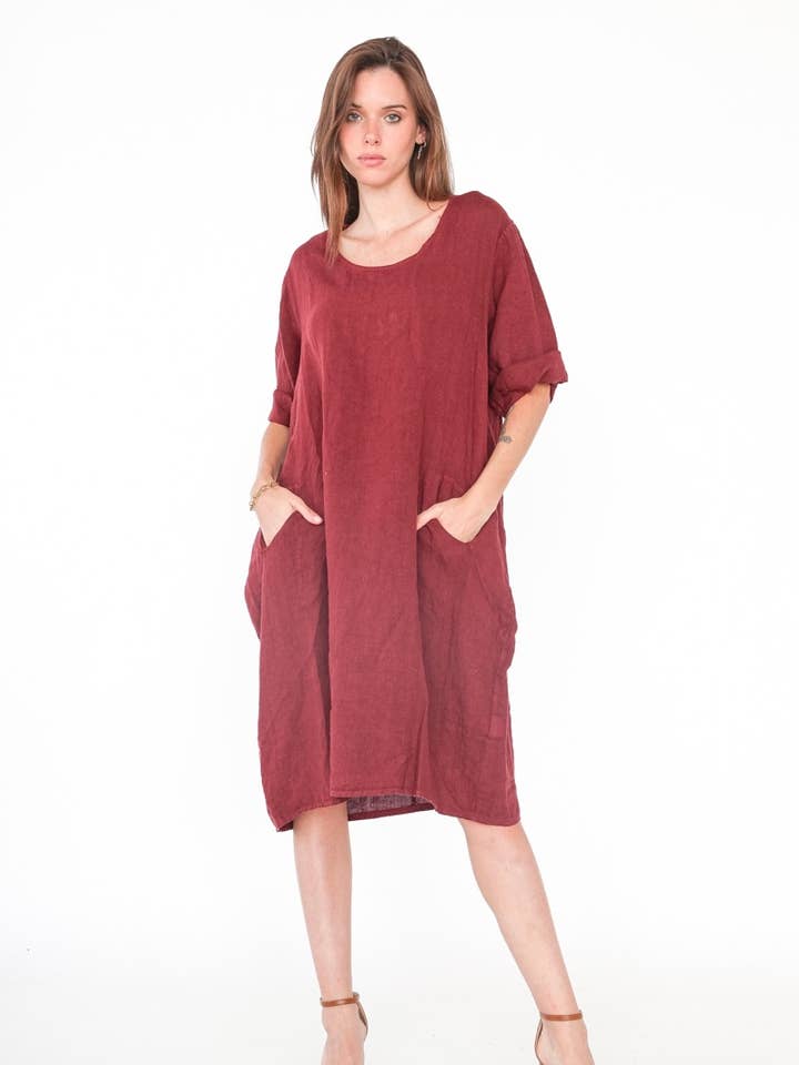 LINEN & COTTON HOUSE - Wholesale Jurk - Dames - LINNEN JURK 167 LENTE- EN ZOMERKLEDING