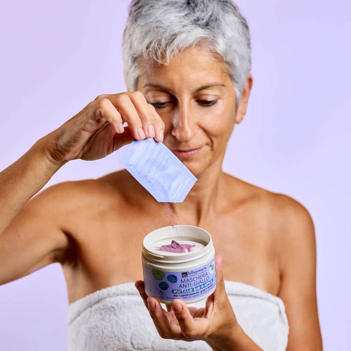 La Saponaria – wholesale Hårmask - Herr – Anti-gul mask - Ekologisk blåbär och Amla (200 ml)