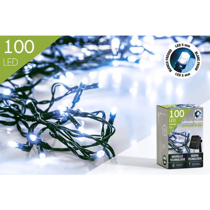 CP INTERNATIONAL - Wholesale String Lights - Garland 100 Cold White LEDs L.5M Green Wire #1546
