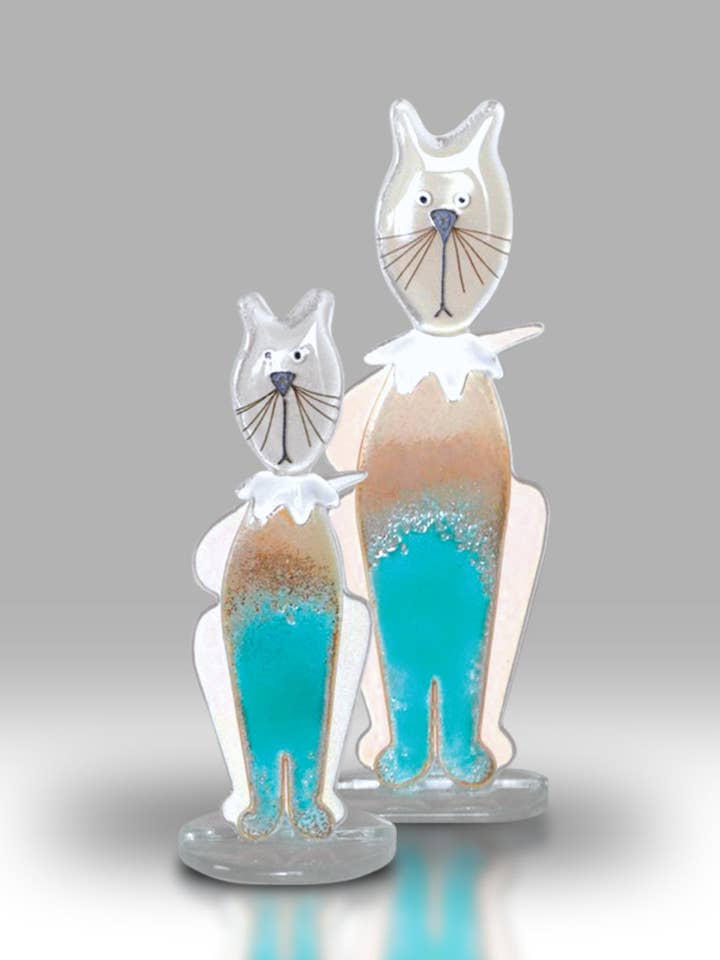 Katze & Kätzchen - Ozeanblau für den Großhandel von Nobile Glassware Ltd.