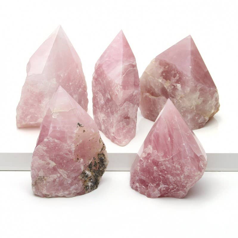 UniArt - Wholesale Spiritual Stone/Crystal - Semi-polished rose quartz points - 1 kilogram0