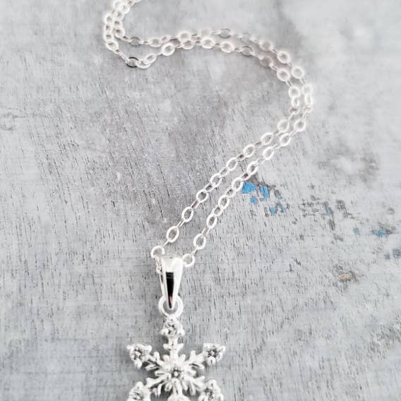 Sosie Designs - Wholesale Pendant/Charm Necklace - Silver CZ Snowflake Necklace2