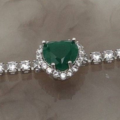 Daemon srls - Vendita all'ingrosso Bracciali tennis - DIANA ~Chunky~ Bracciale tennis con cuore in zirconi cubici18