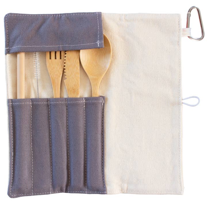 Totally Bamboo - Wholesale Assorted Cutlery Set - Reusable Bamboo Take-Along Utensil Roll