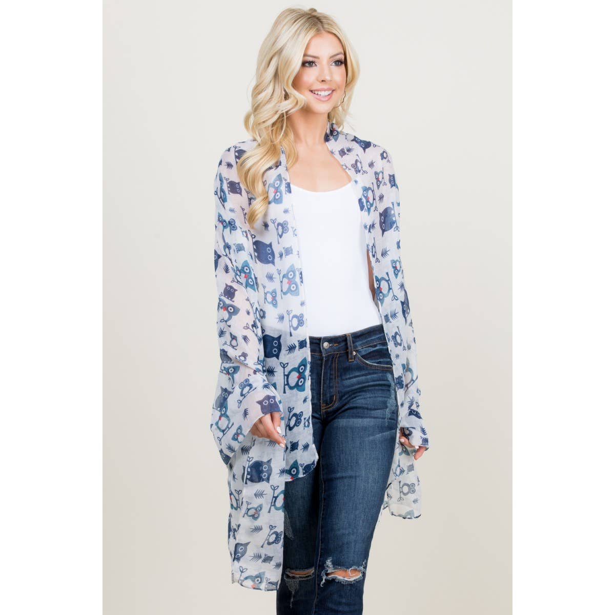 LA Soul – wholesale Halsduk - Dam – Allover Baby Uggla Print Halsduk1