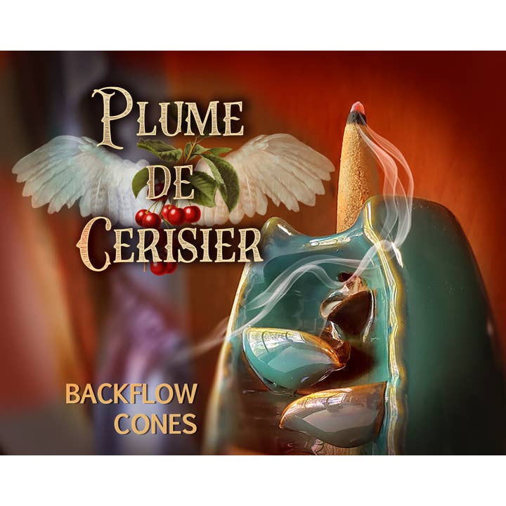 Encens à reflux Plume De Cerisier Vanille Cerise pour la vente par Hazel Fern Scents