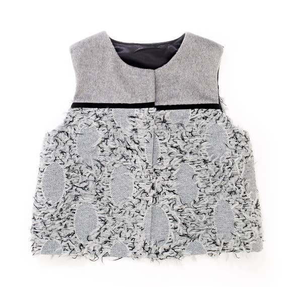 Gilet combinato in lana grigia per la vendita all'ingrosso da parte di SUOAK