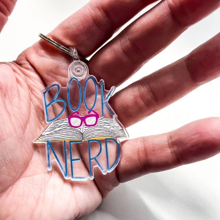 Book Nerd Keychain - Book Lovers for wholesale by Shemazing Designs