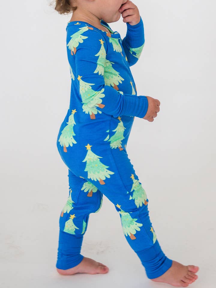 SoftSnooze™ Baby Bamboo Viscose Blue Twinkling Trees Convertible One Piece Footie Pajama
for wholesale on Faire1