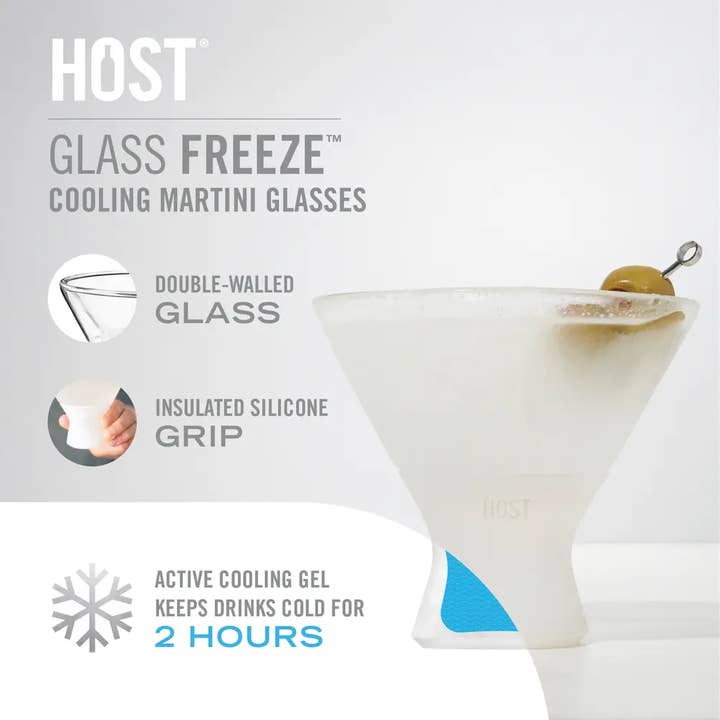 HOST - Wholesale Cocktail/Liquor Glass - Glass FREEZEâ„¢ Cooling Martini Glasses - Gray - Set of 2