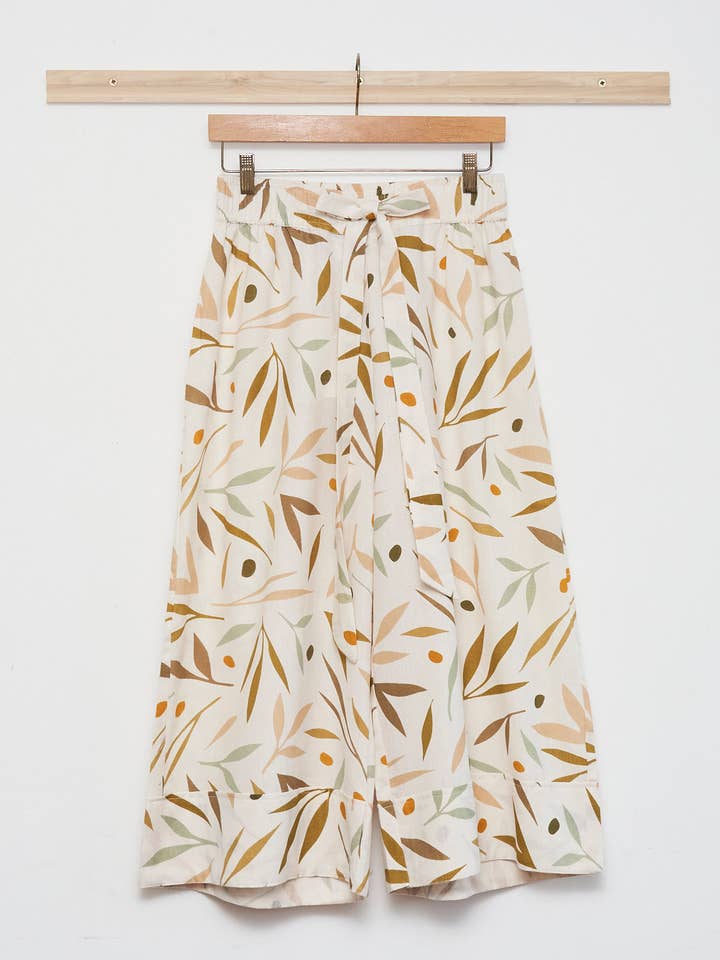 Periodical - Wholesale Lounge Shorts - Women's - Olive Branch Wide Hem Culottes