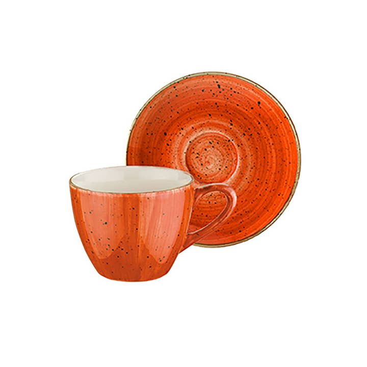 Terracota Bistro 3 oz. Espresso Kop+Schotel Set voor 4 voor wholesale door TURGLA HOME