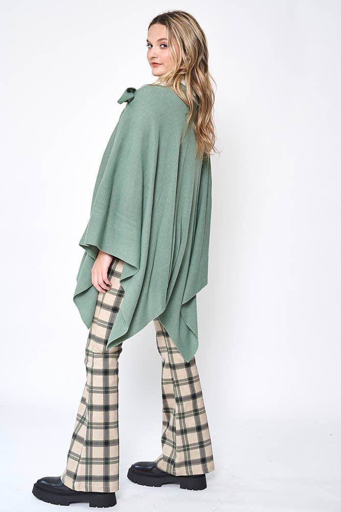 Hana - Venta al por mayor Poncho - Mujer - Ruana sólida con correa para el hombro57